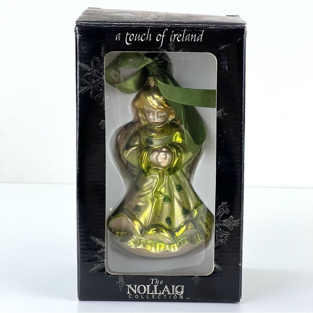 THE NOLLAIG COLLECTION - A Touch of Ireland Hand Blown Glass Angel Ornament  VTG